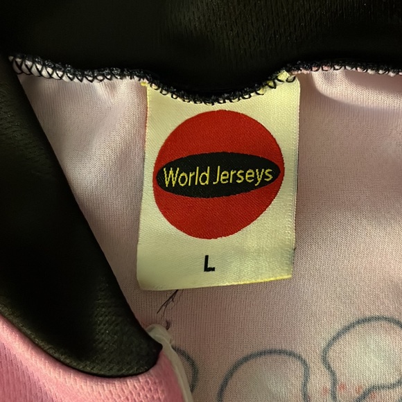Cute biking jersey. Pink, black white with storage pouch on back. - Picture 2 of 3